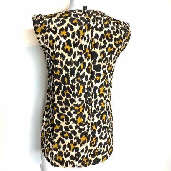 J. Crew silk leopard print sleeveless blouse - Picture 5 of 8